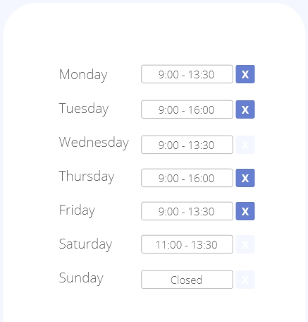 Set Your Working Hours