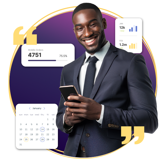 Man using free call statistics feature on tamar phone