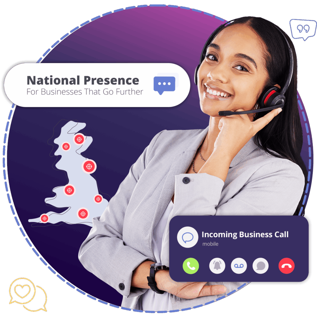 Woman on a call showing 0300 numbers on the Tamar Telecom Phone System