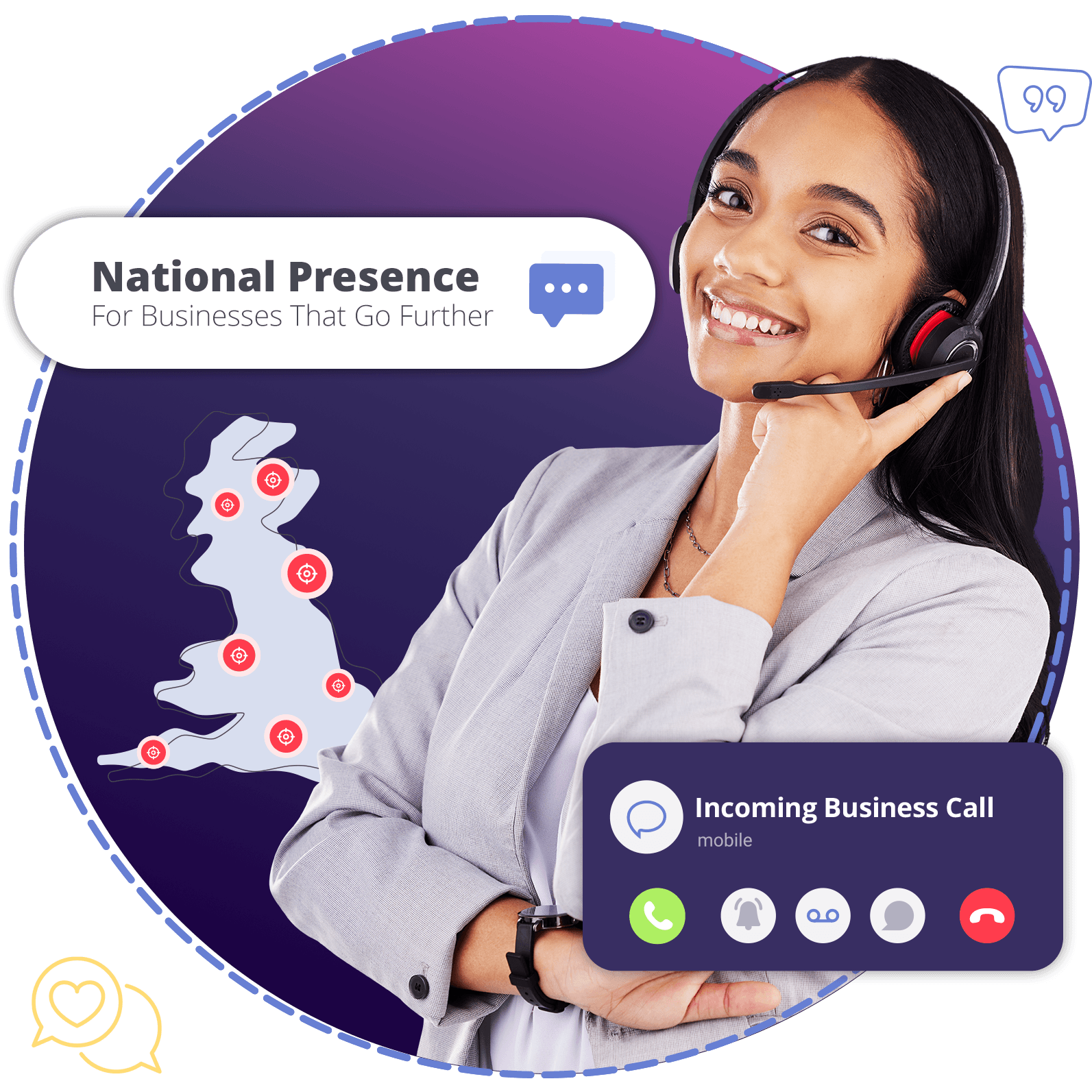 Woman making a call using a virtual 0333 number on Tamar app