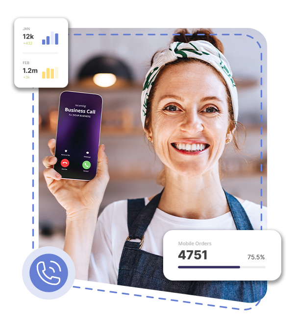 Small business owner using missed call alerts as a tool for her business