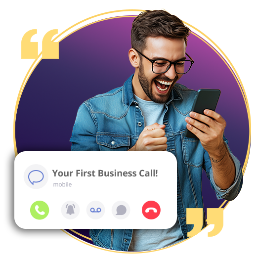 Man Getting A Call From His Tamar Telecom Mobile Landline Number