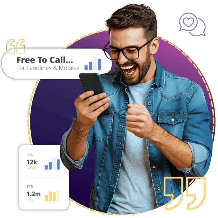 Business Man Using His 0800 Virtual Phone Number From Tamar Telecom