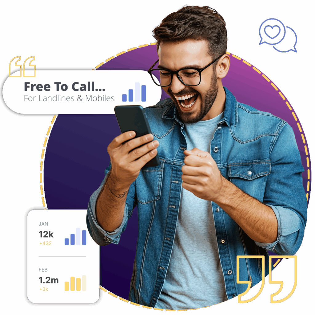 Business Man Using His 0800 Virtual Phone Number From Tamar Telecom