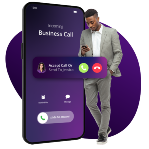 Man in suit on phone