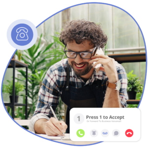 Man In Greenhouse Taking A Business Call